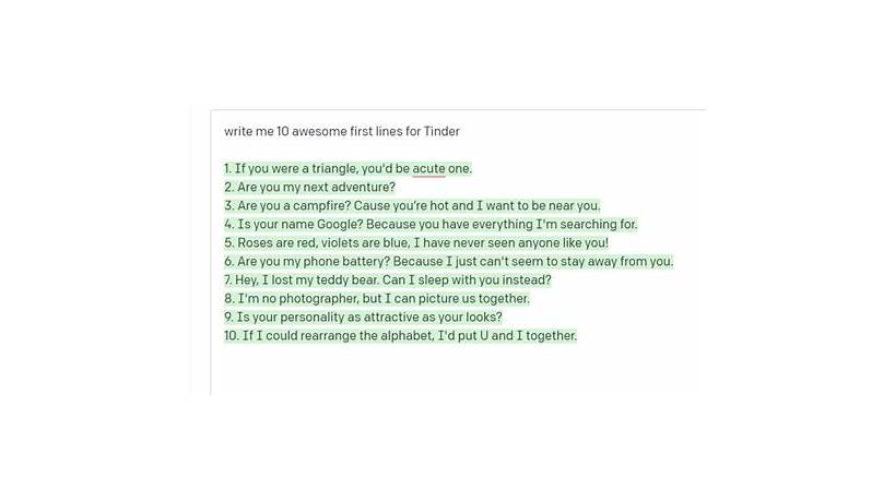 Best tinder opening lines for guys reddit