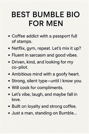 Bio for bumble male reddit